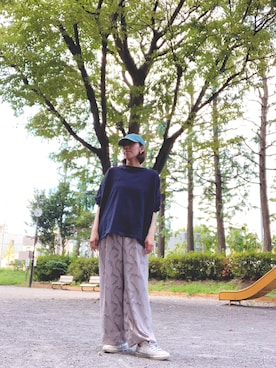 「FIL DE FER（フィルデフェール）のアイテム（パンツ）」を使った、yayowillさん（レディース・159cm）の夏コーディネート