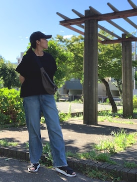 「Guess（ゲス）のアイテム（キャップ）」を使った、yayowillさん（レディース・159cm）の夏コーディネート