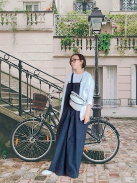 「FRAMeWORK（フレームワーク）のアイテム（オールインワン・サロペット）」を使った、yayowillさん（レディース・159cm）の夏コーディネート