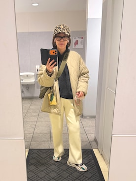 「アイテム（バッグ、グリーン系）」を使った、yayowillさん（レディース・160cm）の冬コーディネート