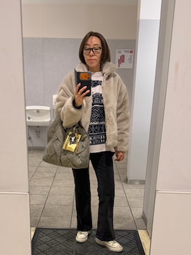 「アイテム（トートバッグ）」を使った、yayowillさん（レディース・160cm・40代）の冬コーディネート