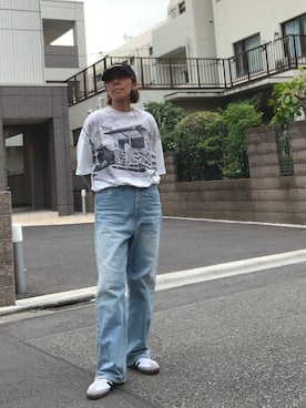 「アイテム（デニムパンツ）」を使った、yayowillさん（レディース・160cm・40代）の夏コーディネート