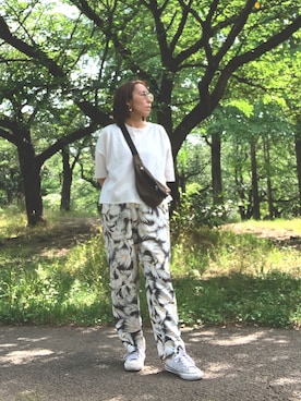 「NOMBRE IMPAIR（ノンブルアンペール）のアイテム（Tシャツ/カットソー）」を使った、yayowillさん（レディース・159cm）の夏コーディネート