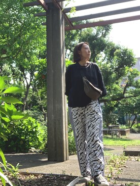 「FIL DE FER（フィルデフェール）のアイテム（パンツ）」を使った、yayowillさん（レディース・159cm）の夏コーディネート