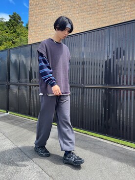 ベストを使った ボーダートップス のメンズ人気ファッションコーディネート Wear