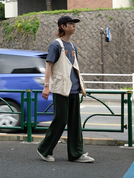 「RICE NINE TEN（ライスナインテン）のアイテム（パンツ）」を使った、ライセルさん（メンズ・173cm）の夏コーディネート
