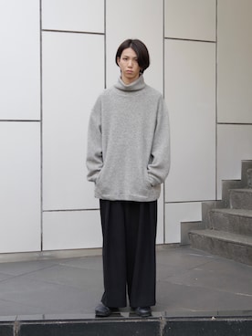 「my beautiful landlet（マイビューティフルランドレット）のアイテム（パンツ）」を使った、ライセルさん（メンズ・173cm）の秋コーディネート