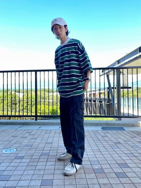 「古着好きな人と繋がりたい」｜「アイテム（モカシン/デッキシューズ）」を使った、ライセルさん（メンズ・174cm）の夏コーディネート