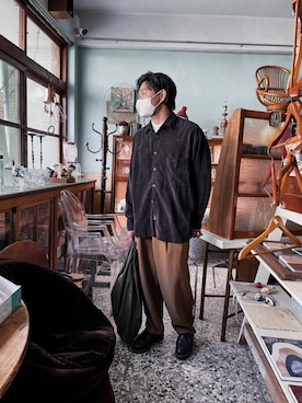 「oversize」｜「アイテム（その他シューズ）」を使った、Liamさん（メンズ・175cm）の冬コーディネート