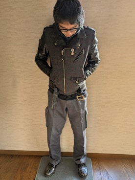 「schott(ショット)のアイテム」を使った、マッティンさん(メンズ・171cm)の冬コーディネート