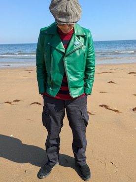 「Dr. Martens（ドクターマーチン）のアイテム（ブーツ、ブラック系）」を使った、マッティンさん（メンズ・171cm）の冬コーディネート