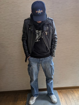 「schott（ショット）のアイテム」を使った、マッティンさん（メンズ・171cm）の冬コーディネート