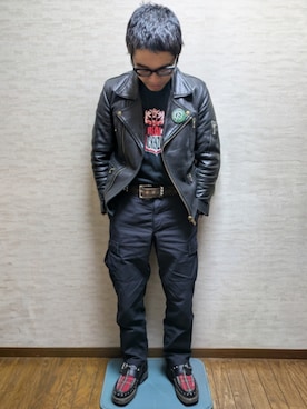 「blackmeans（ブラックミーンズ）のアイテム」を使った、マッティンさん（メンズ・171cm）の春コーディネート