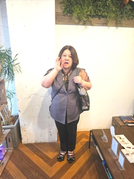 「no brand（ノーブランド）のアイテム（トップス）」を使った、かおりんさん（レディース・157cm）の秋コーディネート