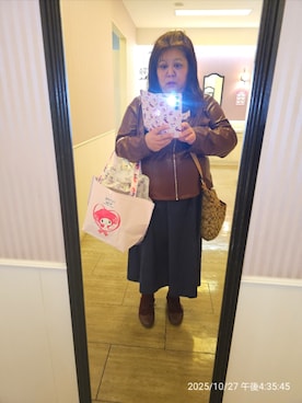 「アイテム（レッグウェア）」を使った、かおりんさん（レディース・157cm）の秋コーディネート