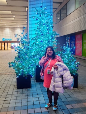 「アイテム（バレッタ/ヘアクリップ）」を使った、かおりんさん（レディース・157cm）の冬コーディネート