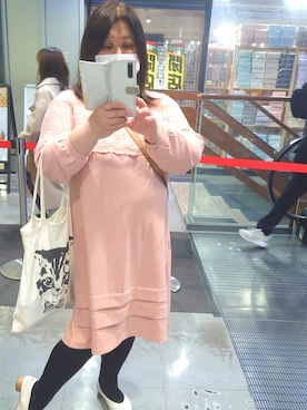 「SMILE LAND（スマイルランド）のアイテム（ワンピース/ドレス）」を使った、かおりんさん（レディース・156cm）の春コーディネート