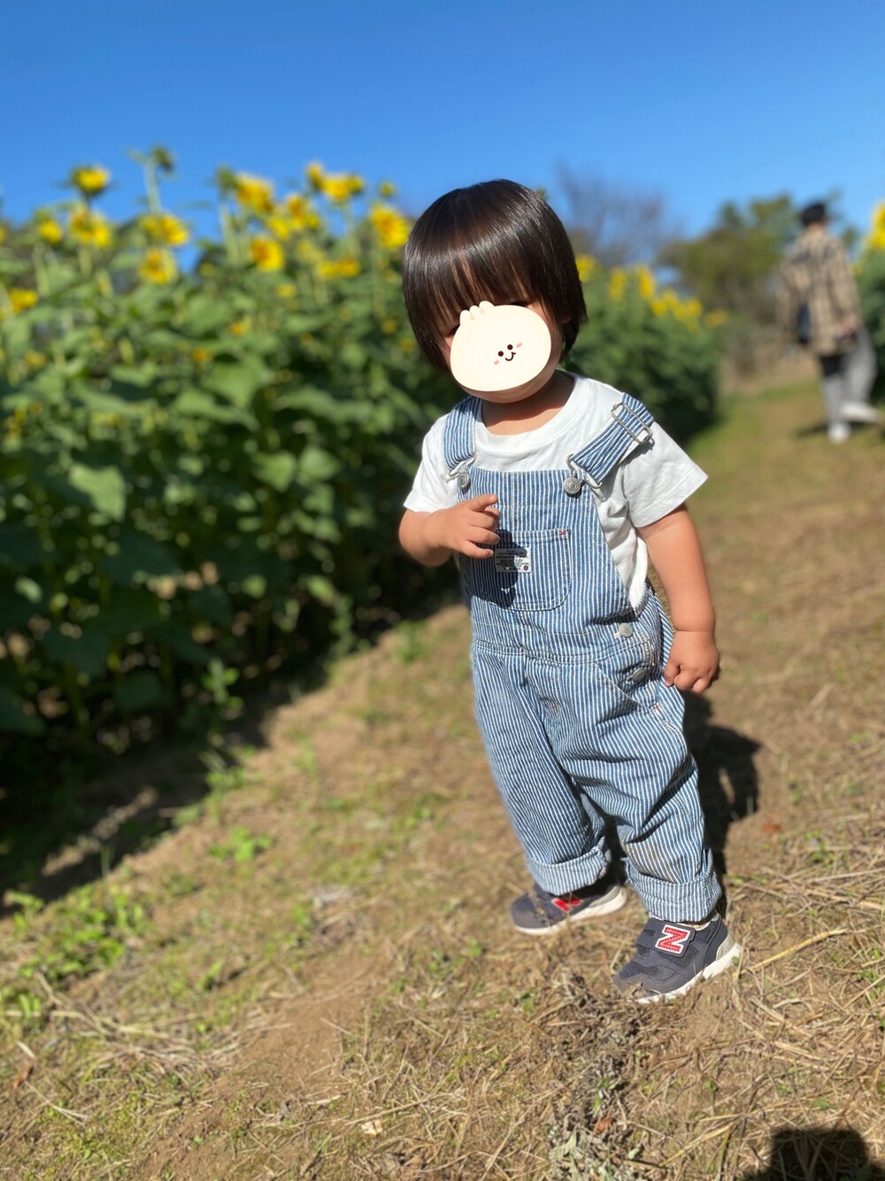 「NEW BALANCEの313（スニーカー、ブルー系）」を使った、あおさん（キッズ・90cm）の冬コーディネートの1枚目の写真