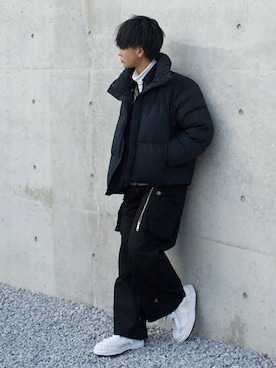 「UNIQLO（ユニクロ）のアイテム（ダウンジャケット/コート）」を使った、一馬 さん（メンズ・174cm）の冬コーディネート