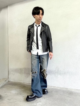 「アイテム（ネクタイ）」を使った、一馬 さん（メンズ・174cm）の秋コーディネート