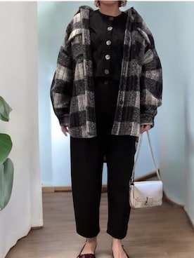 「アイテム（パンプス、ブルー系）」を使った、emiemi5555◡̈⃝さん（レディース・164cm）の秋コーディネート