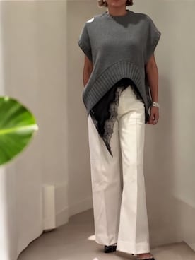 「アイテム（パンプス、ブルー系）」を使った、emiemi5555◡̈⃝さん（レディース・164cm）の秋コーディネート