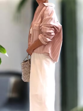 「アイテム（かごバッグ）」を使った、emiemi5555◡̈⃝さん（レディース・164cm）の秋コーディネート