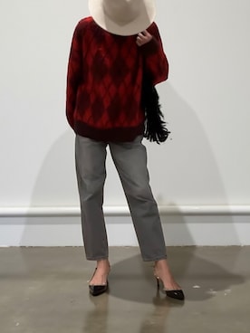 「アイテム（パンプス、ブルー系）」を使った、emiemi5555◡̈⃝さん（レディース・164cm）の秋コーディネート