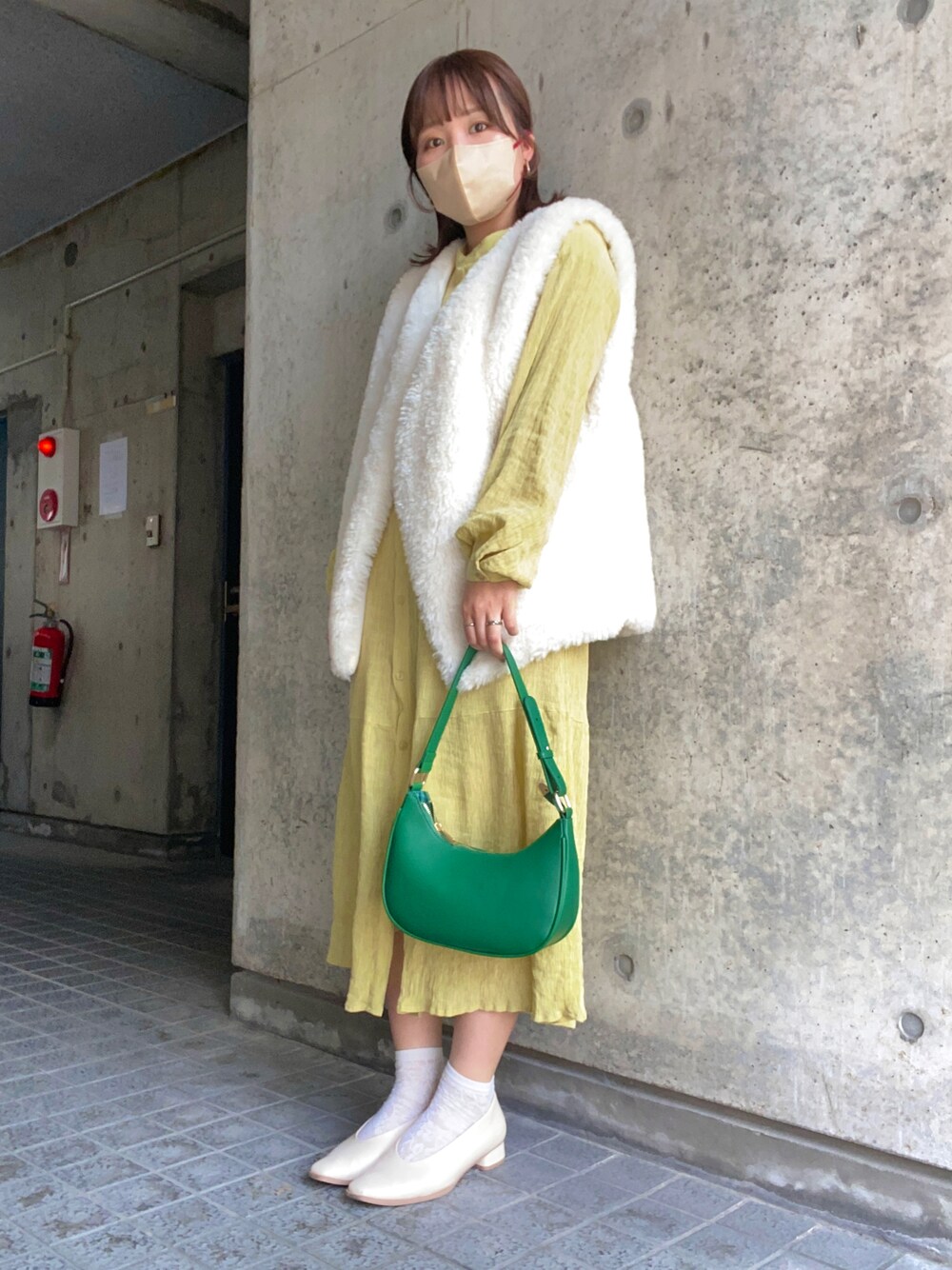 「オトナカジュアル、休日スタイル、ロングワンピース、低身長、おしゃれさんと繋がりたい、イエベ春、グリーンコーデ、ワンピース、プチプラコーデ、夏、着痩せコーデ、カフェコーデ、おでかけコーデ、ootd、ごきげんウィーク」｜「SENSE OF PLACE by URBAN RESEARCHのアイテム（ワンピース、グリーン系）」を使った、くろさん（レディース・153cm）の春コーディネートの1枚目の写真