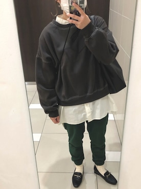 「RAY CASSIN（レイカズン）のアイテム（スウェット）」を使った、ねさん（レディース・153cm）の秋コーディネート