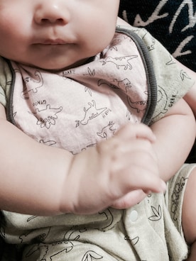 「アイテム（ママ＆ベビー、グリーン系）」を使った、soraさん（キッズ・60cm）の夏コーディネート