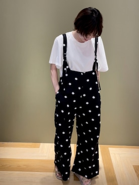 「Green　Parks（グリーンパークス）のアイテム（オールインワン・サロペット）」を使った、なかのさん（レディース・156cm）の夏コーディネート