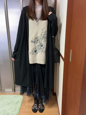 「JEANASIS（ジーナシス）のアイテム（トップス）」を使った、亜輝さん（レディース・174cm）の春コーディネート