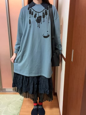 「アイテム（ワンピース）」を使った、亜輝さん（レディース・174cm）の秋コーディネート