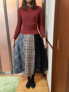 「REDYAZEL（レディアゼル）のアイテム（トップス）」を使った、亜輝さん（レディース・174cm）の冬コーディネート