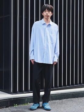 「PUBLIC TOKYO（パブリックトウキョウ）のアイテム（スラックス）」を使った、姫野 裕斗さん（メンズ・176cm）の秋コーディネート