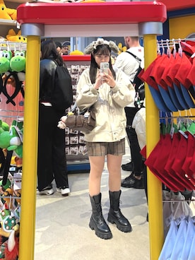 「HARE（ハレ）のアイテム（ブルゾン）」を使った、ゆいさん（レディース・159cm）の秋コーディネート