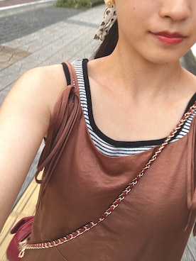 「Honeys（ハニーズ）のアイテム（タンクトップ）」を使った、ゆいさん（レディース・159cm）の夏コーディネート