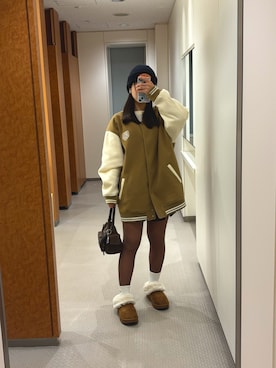 「アイテム（スタジャン）」を使った、ゆいさん（レディース・159cm）の秋コーディネート