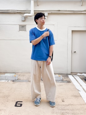 「アイテム（パンツ）」を使った、けいさん（メンズ・177cm）の夏コーディネート