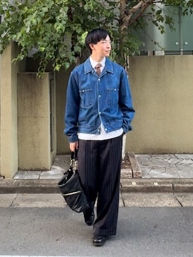 「アイテム（デニムジャケット）」を使った、けいさん（メンズ・177cm）の秋コーディネート