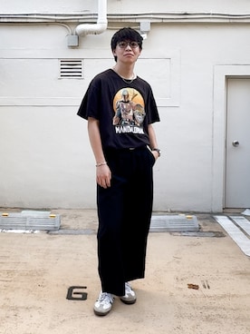 「グラフィックＴ」｜けいさん（メンズ・177cm）の夏コーディネート