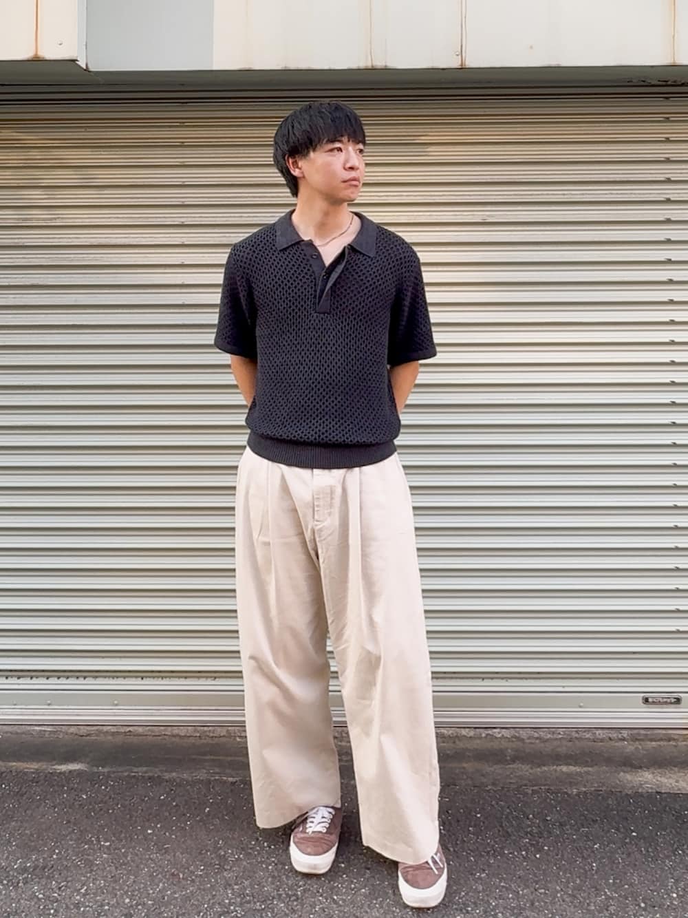 MULTI COLLAR JACQUARD KNIT POLO/マルチカラージャガード