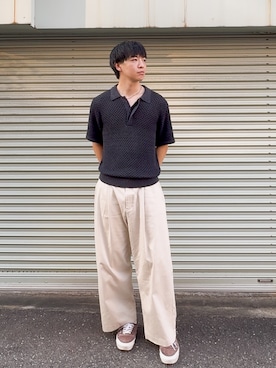「アイテム（ポロシャツ）」を使った、けいさん（メンズ・177cm）の夏コーディネート