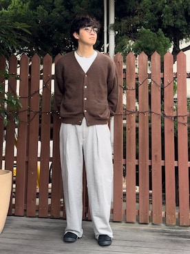 「アイテム（カーディガン/ボレロ）」を使った、けいさん（メンズ・177cm・20代）の秋コーディネート