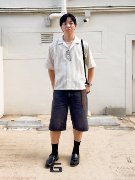 「アイテム（メガネ）」を使った、けいさん（メンズ・177cm）の夏コーディネート