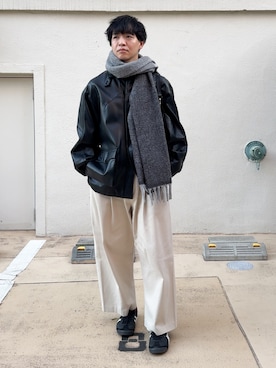 「アイテム（カバーオール）」を使った、けいさん（メンズ・177cm）の冬コーディネート