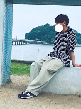 「RUUBON（ルーボン）のアイテム（チノパンツ）」を使った、ki66さん（メンズ・165cm）の夏コーディネート