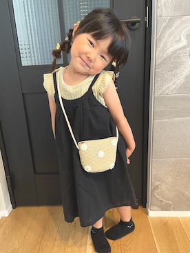 「petit main（プティマイン）のアイテム（ワンピース）」を使った、ＹＵＫＡさん（キッズ・100cm）の春コーディネート
