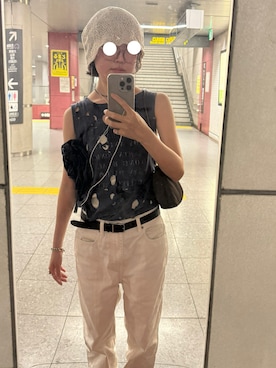 「アイテム（ニットキャップ/ビーニー）」を使った、もえ香さん（レディース・156cm）の夏コーディネート